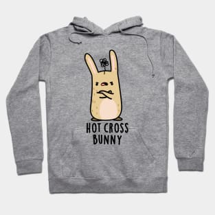 Hot Cross Bunny Funny Angry Rabbit Pun Hoodie